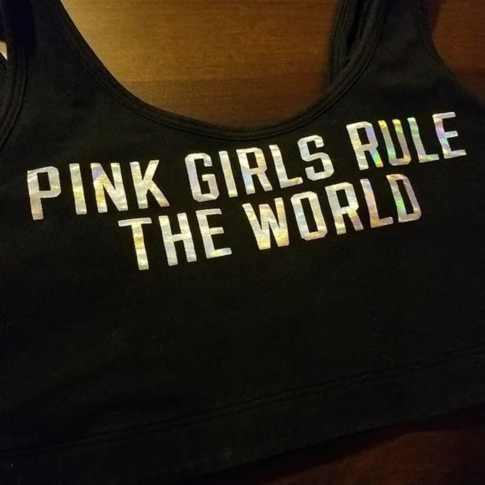 PINK NATION - Pink Girls Rule The World Black Bra